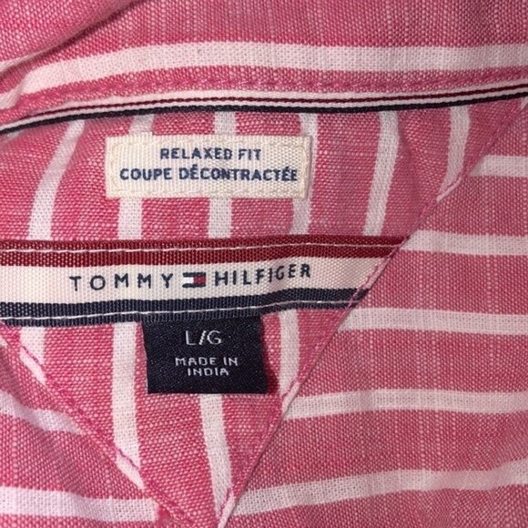 Tommy Hilfiger size large red striped preppy top - Picture 4 of 5